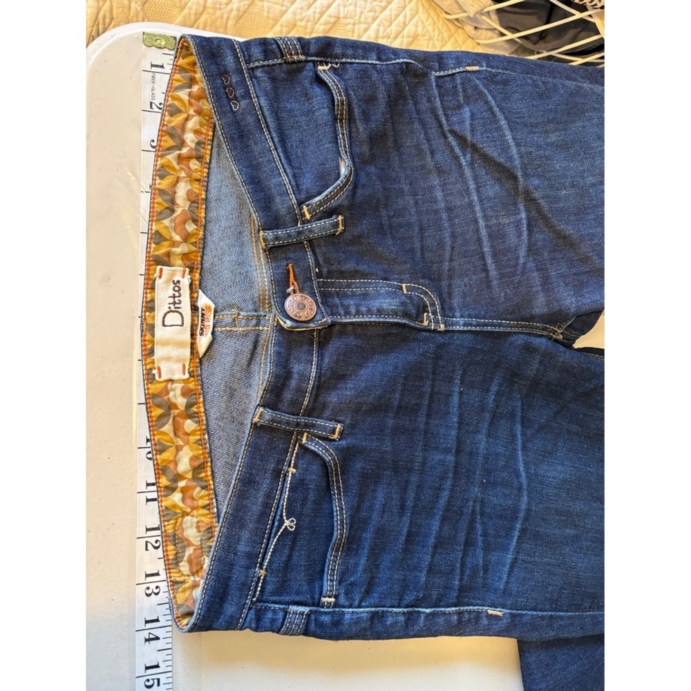Dittos Skinny Jean Size 25 Dark Indigo Embroidered Elevated Casual Western Ranch - Picture 6 of 8